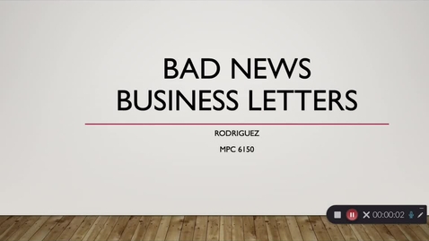 Thumbnail for entry Bad News Business Letters