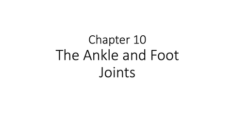 Thumbnail for Chapter 10 Ankle &amp; Foot