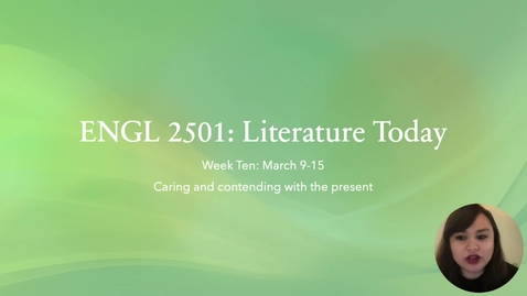 Thumbnail for ENGL 2501 Week Ten Spring 2025 Recording