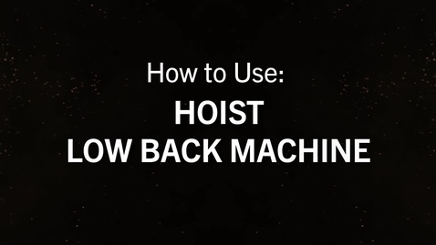 Thumbnail for entry Hoist Lower Back Extension.mp4