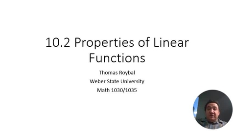 Thumbnail for entry ME 10.2-Propertiy of Linear Functions
