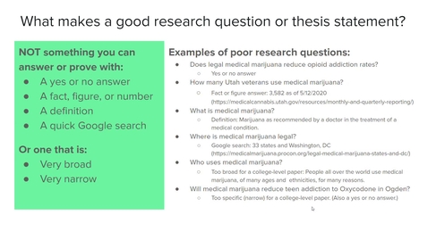 Thumbnail for entry What Makes a Good Research Question?