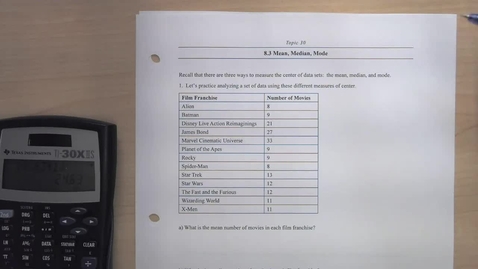 Thumbnail for Topic 30 - Mean, Median, Mode
