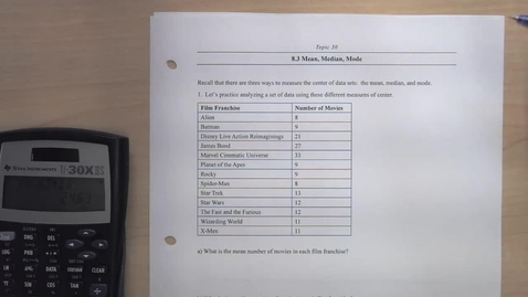 Thumbnail for entry Topic 30 - Mean, Median, Mode