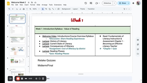 Thumbnail for Welcome Week 2 - Google Slides - 31 August 2025