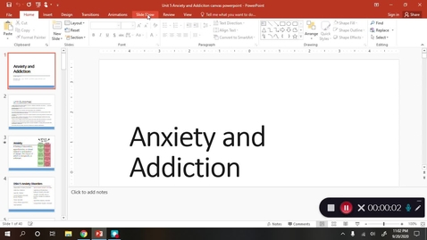 Thumbnail for Unit 5 RECORDED LECTURE Anxiety and Addiction