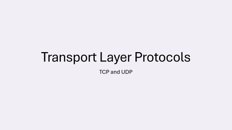 Thumbnail for Transport Layer - TCP