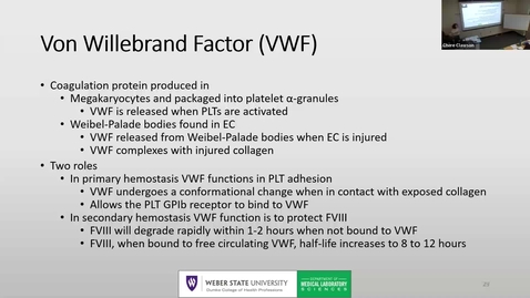 Thumbnail for Primary Hemostasis Part 2 2025