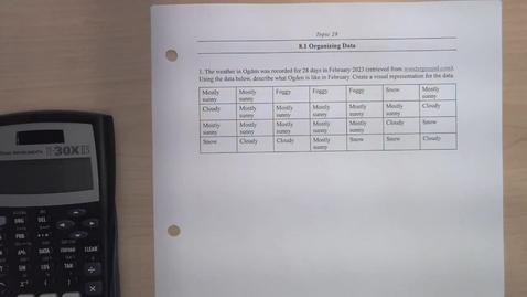 Thumbnail for entry Topic 28 - Organizing Data