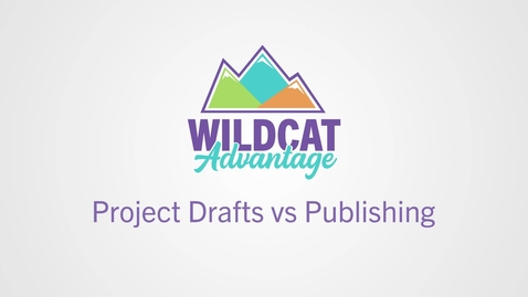 Thumbnail for Project Drafts vs Publishing