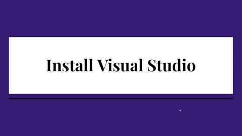 Thumbnail for entry CS 3280 Module 00-Part-3-Install-Visual-Studo
