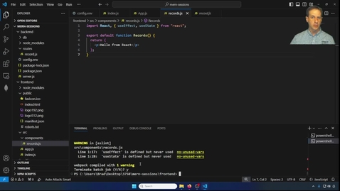Thumbnail for MERN and Session Part 4 Records Component
