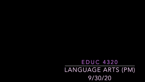 Thumbnail for entry Language Arts (PM) 9.30.20