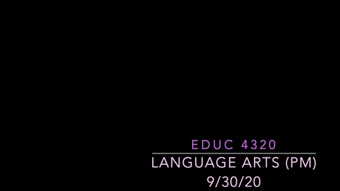 Thumbnail for Language Arts (PM) 9.30.20