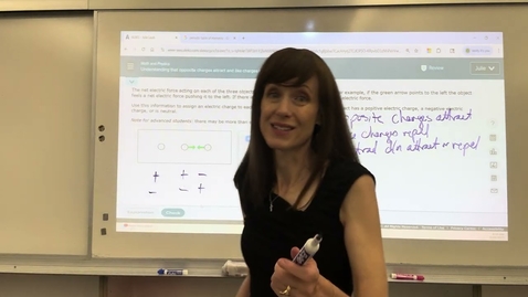 Thumbnail for ALEKS Understanding that opposite charges attract and like charges repel