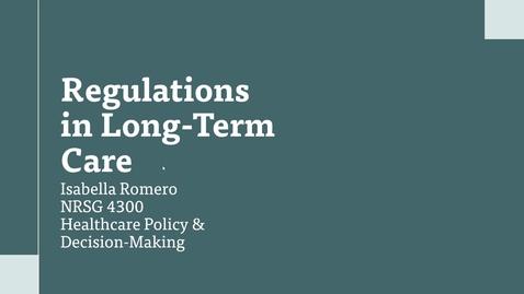 Thumbnail for Regulations in LTC-IsabellaRomero
