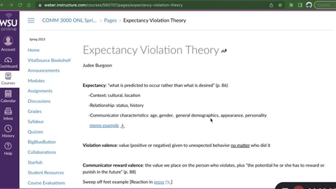 Thumbnail for entry Expectancy Violations Theory (EVT)