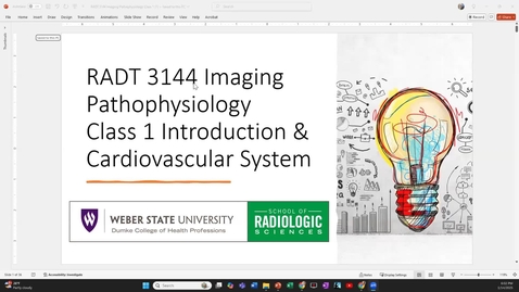Thumbnail for RADT 3144 Imaging Pathophysiology II - Class 1  1-14-2025