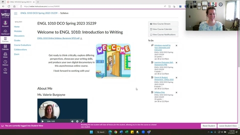 Thumbnail for CE ENGL 1010 Course Tour