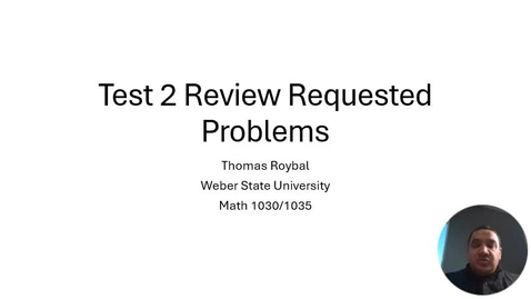 Thumbnail for Test 2 Review Requested Problems