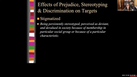 Thumbnail for entry Psychological costs of Stigmatization and Reducing Prejudice Part 1