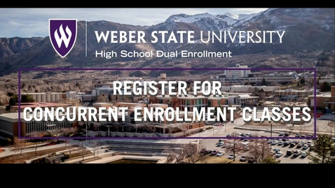 Thumbnail for entry Concurrent Enrollment Registration Tutorial