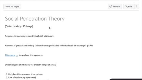 Thumbnail for entry Social Penetration Theory