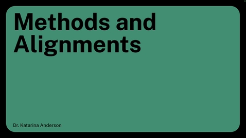 Thumbnail for Methods and Alignment