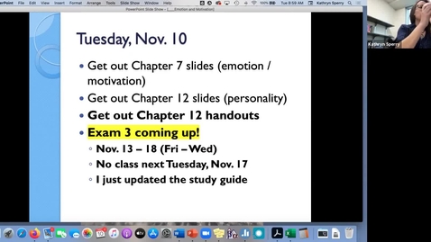 Thumbnail for PSY 1010 lecture (Nov. 10 edited)