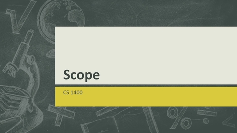 Thumbnail for entry Scope-Lecture