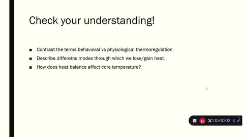 Thumbnail for Thermoregulation Part 2