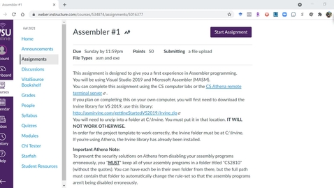 Thumbnail for CS 2810 Assembly #1 Tutorial