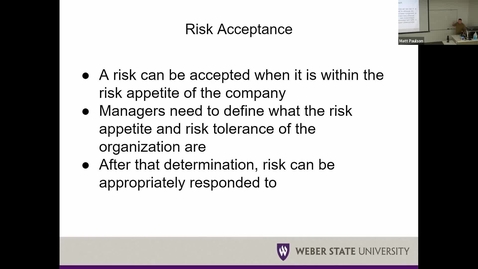Thumbnail for NET 3550 Week 8 Risk Response Framework