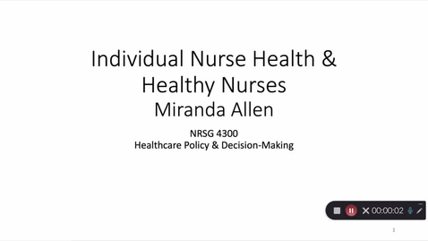 Thumbnail for Individual Nurse Health Presentation