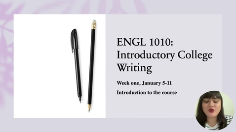 Thumbnail for ENGL 1010 Week One Recording