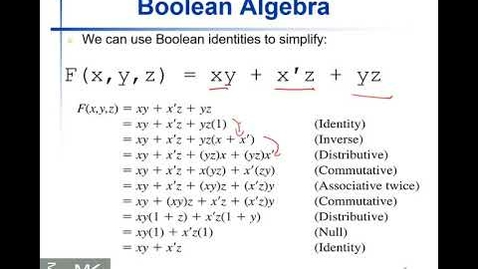 Thumbnail for entry 05: Boolean Identities Example