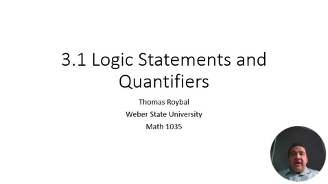 Thumbnail for ME 3.1 Logic Statements and Quantities