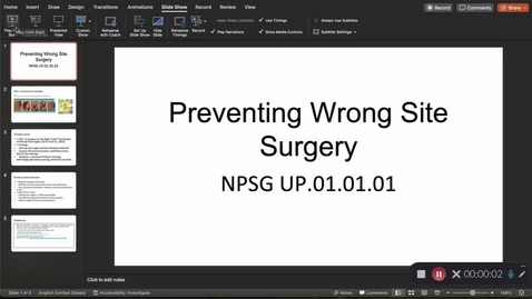 Thumbnail for Preventing wrong site surgery 