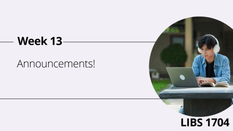 Thumbnail for Week 13 Announcement