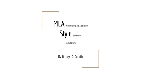 Thumbnail for MLA Style ENGL 1010 Spring 2025