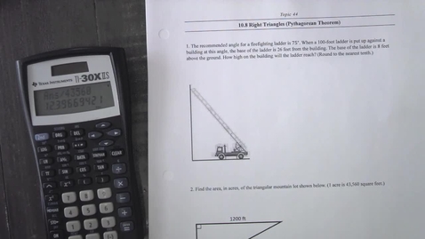 Thumbnail for Topc 44 - Right Triangles (Pythagorean Theorem)