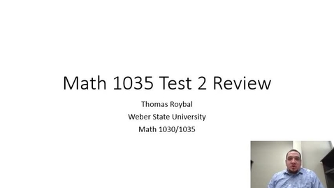 Thumbnail for entry Test 2 Review Solutions Video
