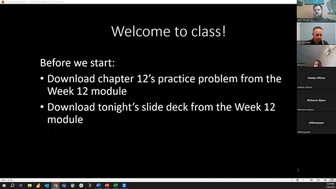Thumbnail for SCM 3050 Summer Week 12 class recording