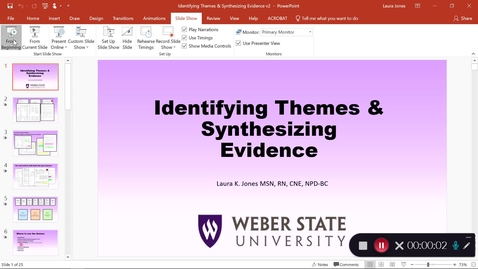 Thumbnail for entry Identifying Themes &amp; Synthesizing Evidence NRSG 4200 v2