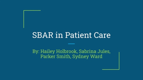 Thumbnail for SBAR, Signature Assignment