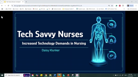 Thumbnail for Tech Savvy Nurses: Increased technology demands in nursing- Daisy Klunker 4300