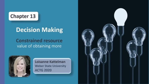 Thumbnail for DRAFT - ACTG 2020 - Chap 13  Video 6 - Constraints value of obtaining more