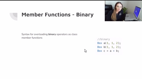 Thumbnail for entry 2 - Overloaded Binary Operators as Member Functions