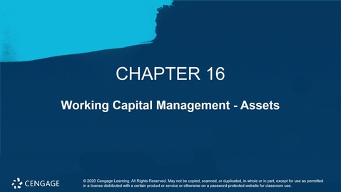 Thumbnail for entry Chapter SIXTEEN Working Capital Part ONE Lecture with Homework