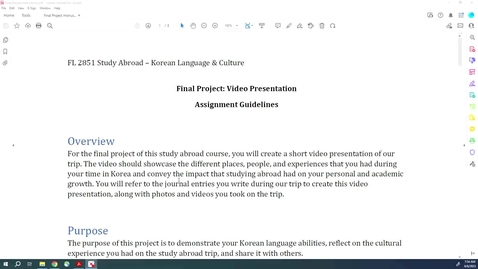 Thumbnail for FL 2851 Final Project - Video Presentation Guidelines